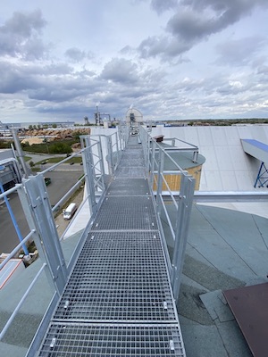 Seehafen Wartungsgang auf den Silos